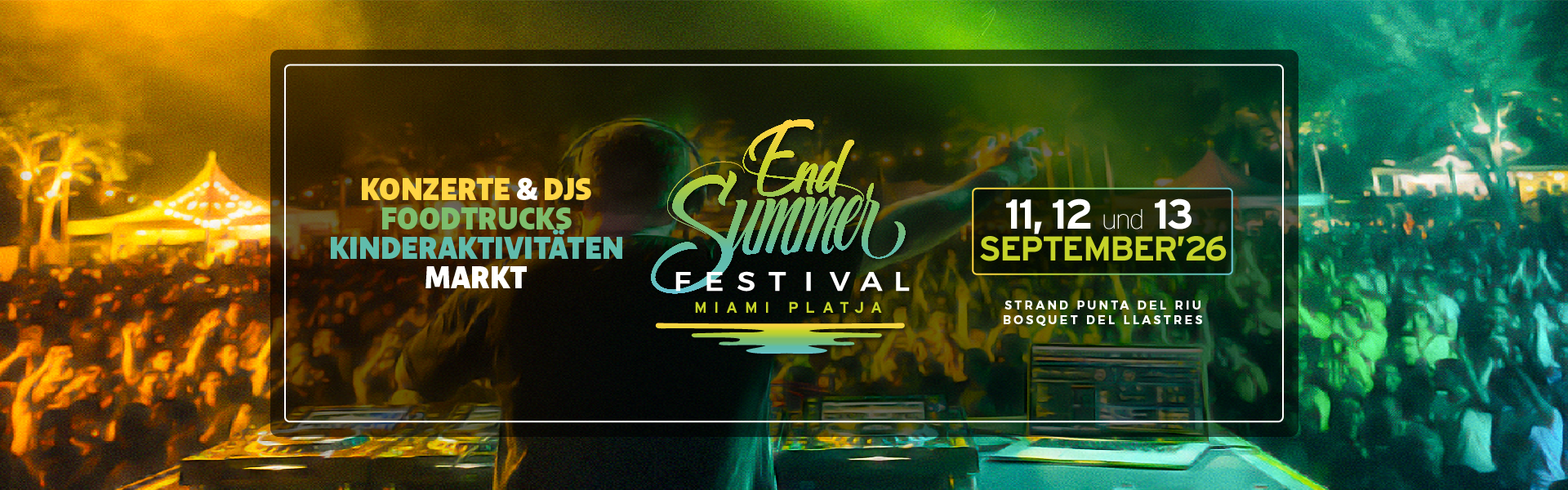 endsummer-miami-platja-web-banner-de Cartell de l'End Summer Festival 2026 a Miami Platja amb les dates de l'11 al 13 de setembre, concerts, DJs, food trucks, activitats familiars i mercadet.